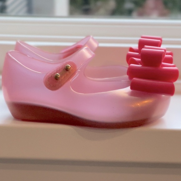 Mini Melissa Mary Janes NWT Bow Pink - Picture 3 of 6